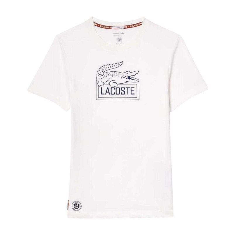 Lacoste Unisex Adult Roland Garros Edition Regular TShirt White Lacoste Unisex Adult Roland Garros Edition Regular TShirt White